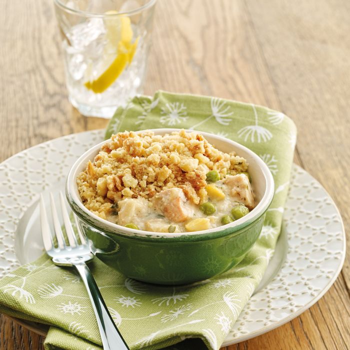 
Mini Fish Pie with Crumble Topping
