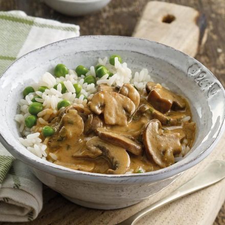 Mushroom Stroganoff with Rice