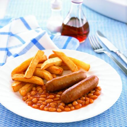Sausages&#44; Chips & Beans