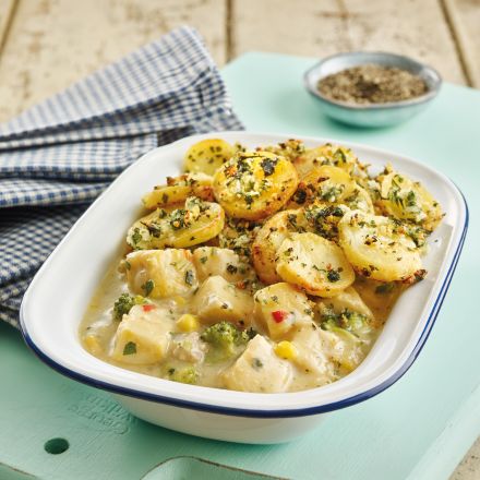 Smoked Haddock & Bacon Gratin