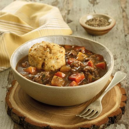 Venison & Root Vegetable Casserole with Dumpling