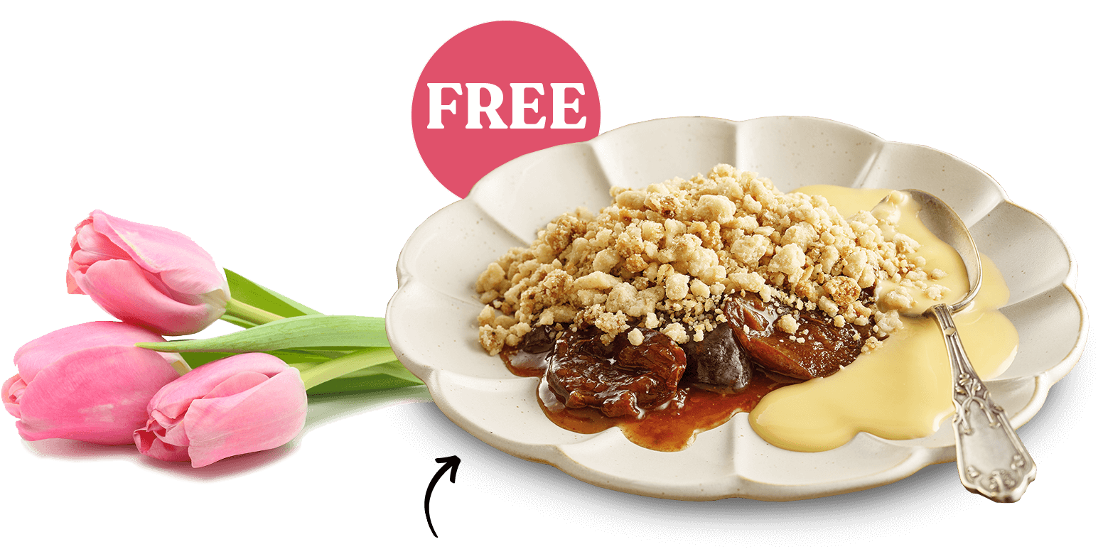Oakhouse foods free plumb crumble promotion